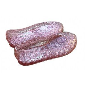 Old Navy pink glitter slip on jelly shoes girls size 3